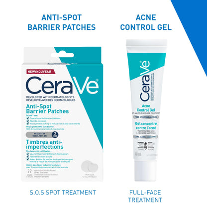 CeraVe Spot Barrier Patches, Hydrocolloid Acne Spot Patch with Niacinamide & 3 Essential Ceramides, Invisible on All Skin Tones, for Acne-Prone & Sensitive Skin, 22 count - Available at All In One Marketplace Canada