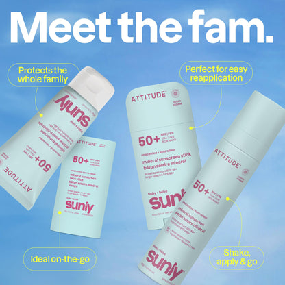 ATTITUDE Baby Mineral Sunscreen SPF 50, Broad Spectrum Zinc Oxide, EWG Verified, Mineral-Based, Non-Nano, Lightweight Cream for Face & Body, Gentle Formula, Unscented, 80 grams - Available at All In One Marketplace Canada