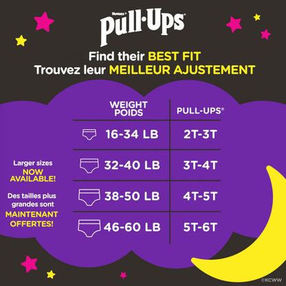 Girls Potty Training Underwear, Easy Open Training Pants 2T-3T, Pull-Ups Night-Time for Toddlers, 68 ct, Giga Pack