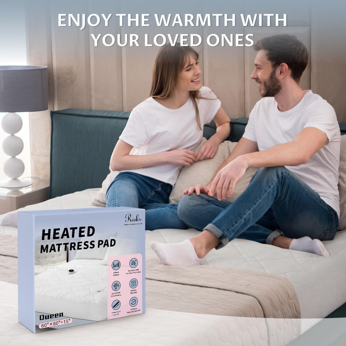 Heated Mattress Pad Queen, Quilted Surface, Preheat & Memory for Winter 🍁 All In One Marketplace Canada