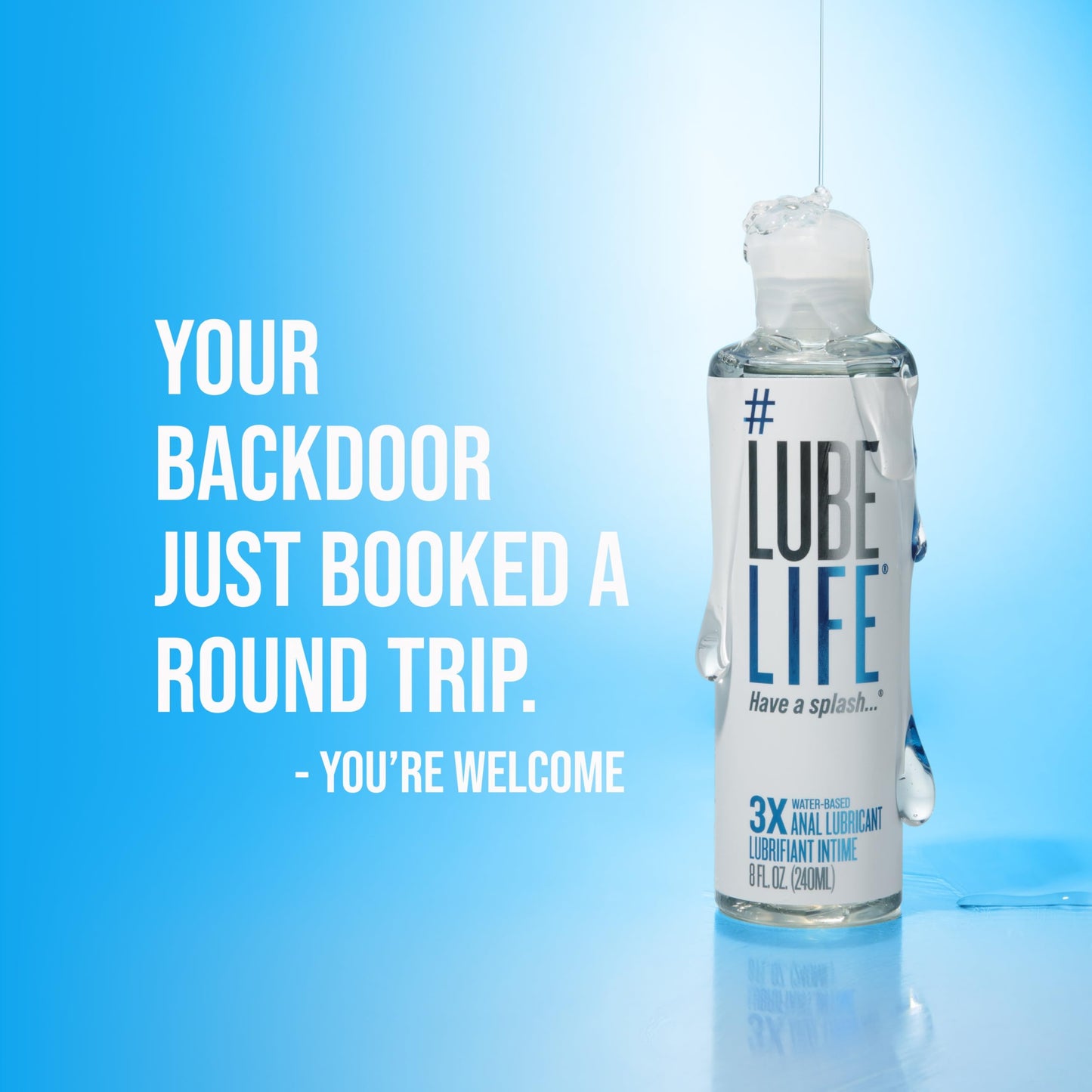 LubeLife 3X Anal Personal Lubricant, Thicker Water-Based lube for Men, Women and Couples, Extra Protection, Non-Sticky, Smooth Glide, 8 Fl Oz - Available at All In One Marketplace Canada