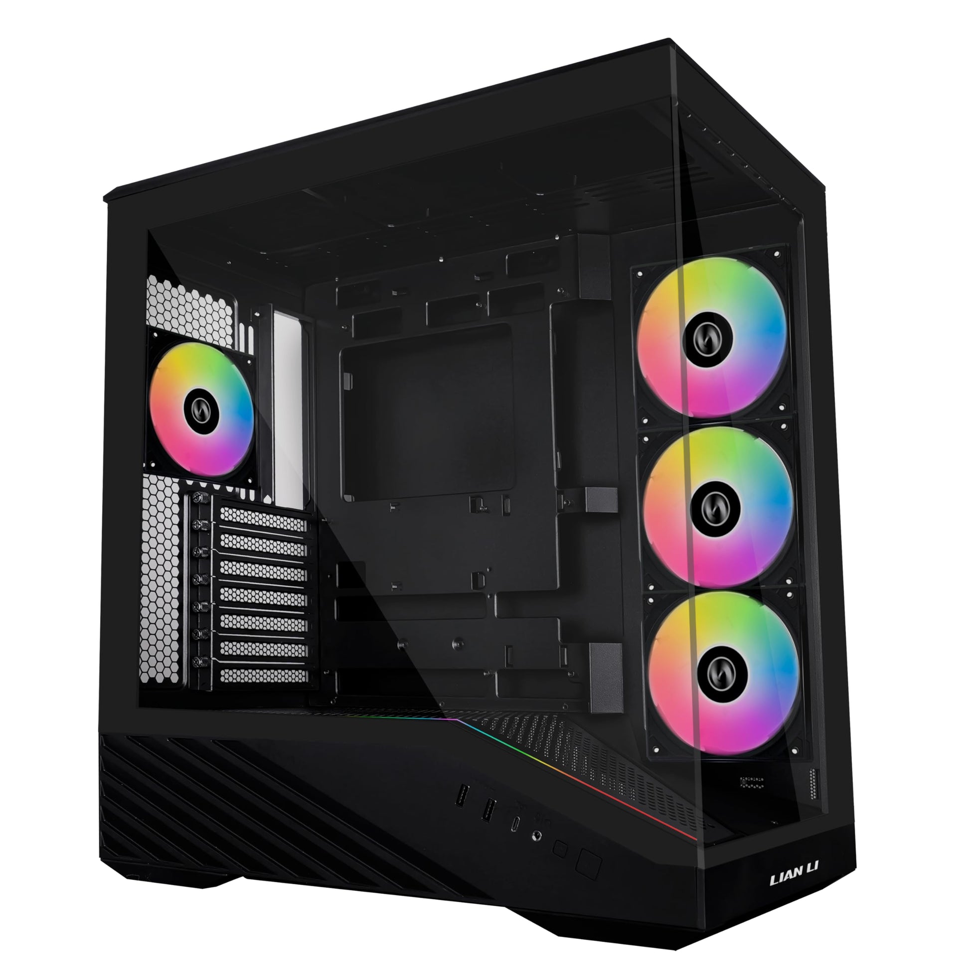 Lian Li Vector V100 ATX Mid-Tower PC Case with 4 ARGB PWM Fans, Black Lian Li