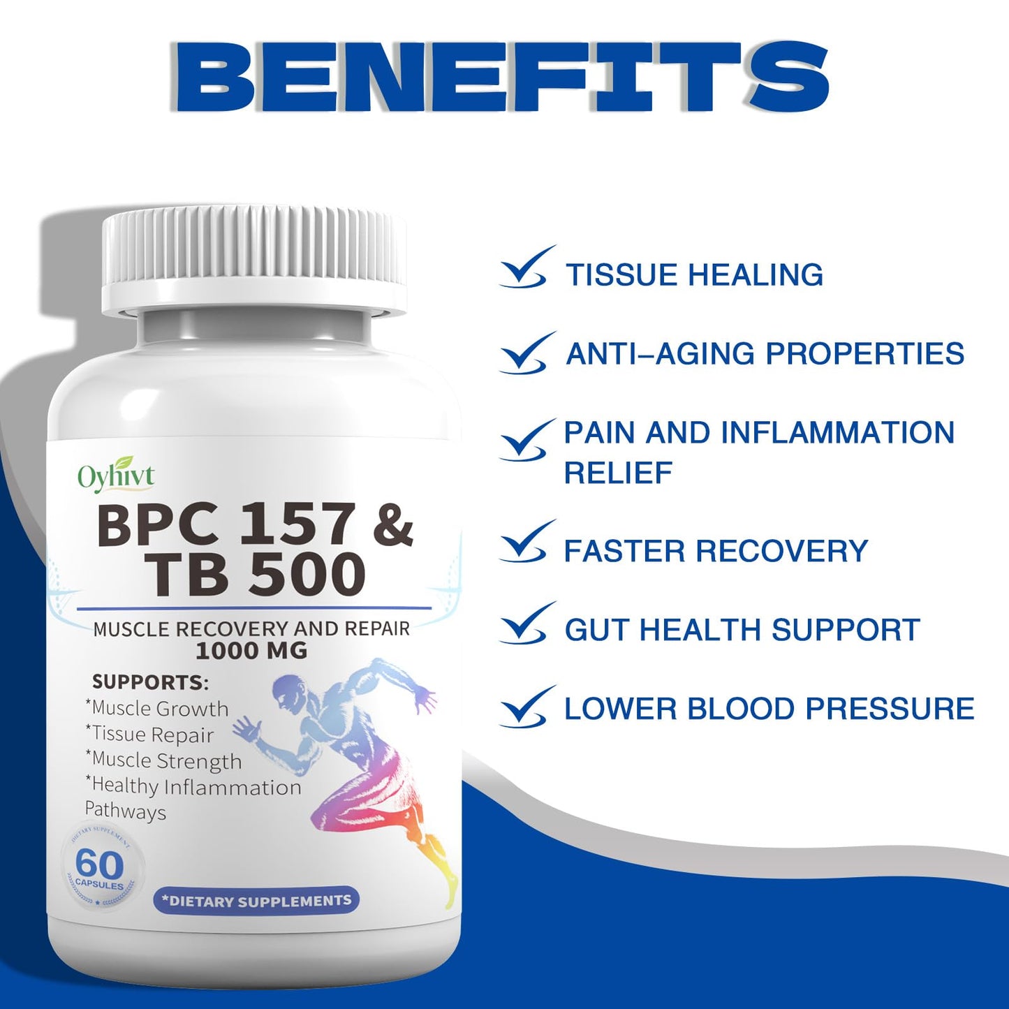 BPC-157 and TB 500 Capsules, supports muscle growth, tissue repair, strength,BPC-157 and TB 500for Muscle and Workout Recovery, 60-Capsule Bottle - Available at All In One Marketplace Canada