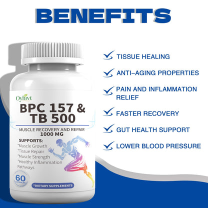 BPC-157 and TB 500 Capsules, supports muscle growth, tissue repair, strength,BPC-157 and TB 500for Muscle and Workout Recovery, 60-Capsule Bottle - Available at All In One Marketplace Canada