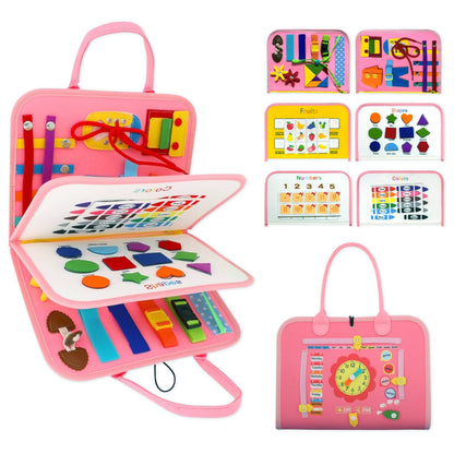 Montessori Activity Busy Book for Toddler - 1 2 3 4 5 Years Old Activity Busy Board Toy, Sensory Board Toy Educational Activities for Fine Motor Skills Learning, Travel Toys for Airplane Car Christmas 🍁 All In One Marketplace Canada