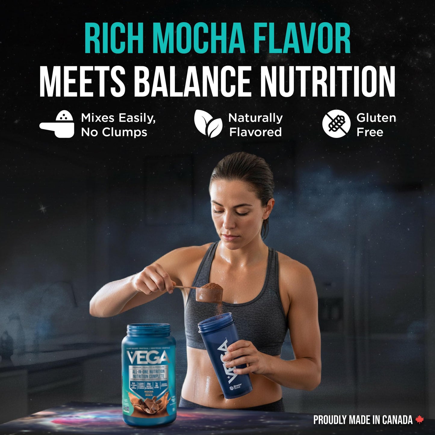 Vega Premium All-in-One Nutrition Protein Powder – 20g Plant-Based Vegan Protein, Vitamins & Probiotics, Mocha, 836g (20 Servings) 🍁 All In One Marketplace Canada