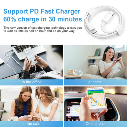iPhone 16 15 Fast Charger [Apple MFi Certified] 3 Pack 20W USB C Wall Charger Block 6FT USB C to C Charger Cable Compatible with iPhone 16/iPhone 15/iPro/Pro Max,Pad Pro,Pad Mini/Air4 Phones