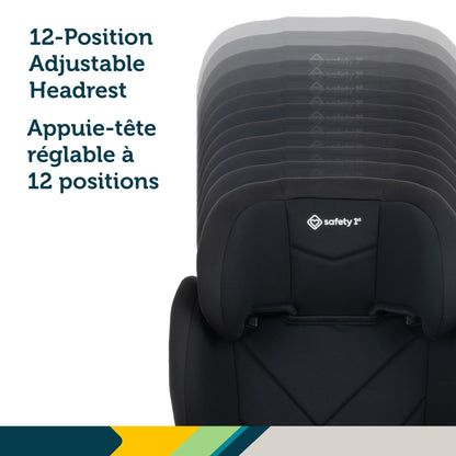 Safety 1st Growmate 2-in-1 Belt-Positioning Booster Car Seat, High-Back to Backless, Slim & Lightweight, Fits 3 Across, Adjustable Headrest - Hexagon Horizon Safety 1st