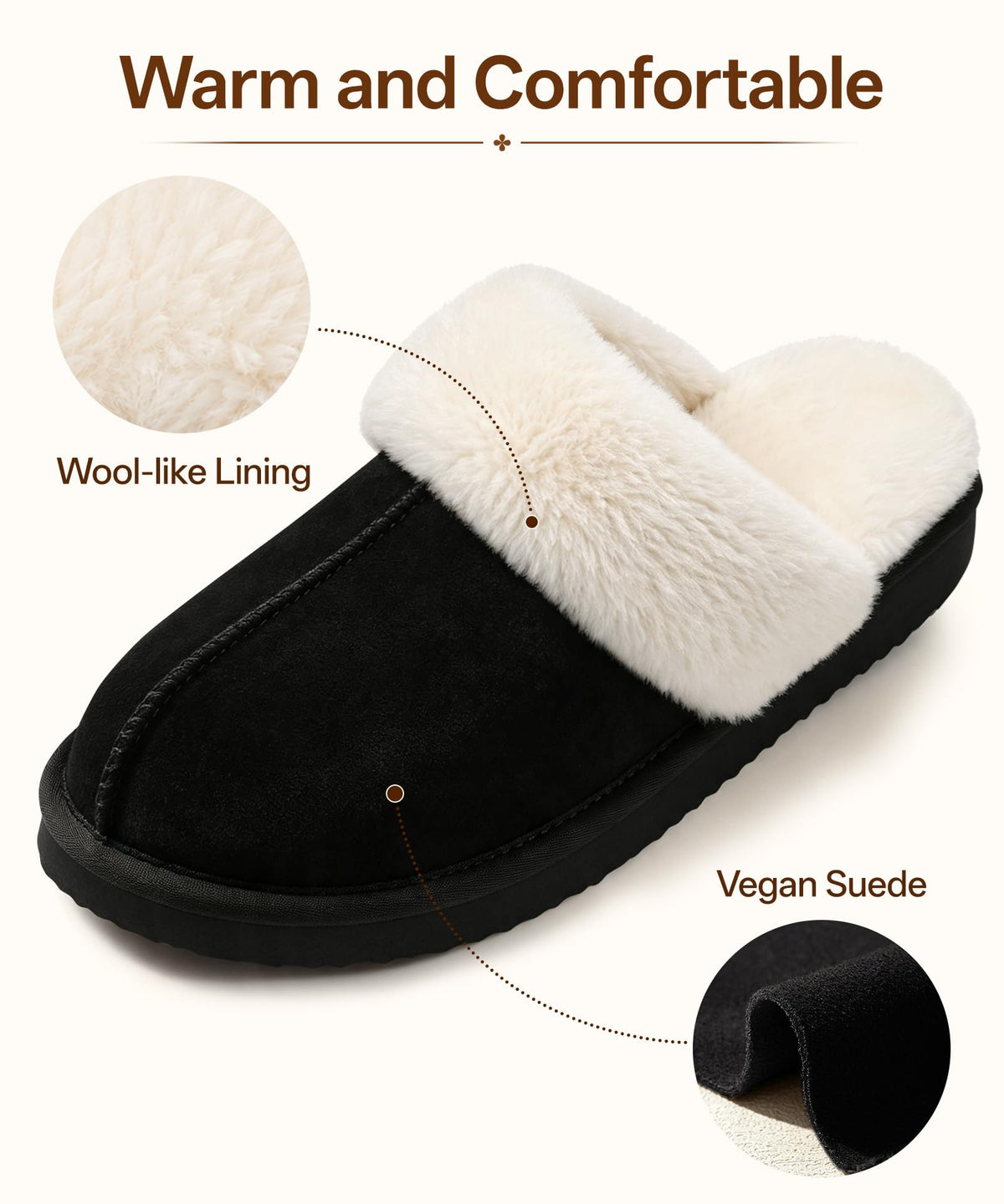 Litfun Fuzzy Memory Foam Slippers for Women Indoor Outdoor House Shoes 🍁 All In One Marketplace Canada