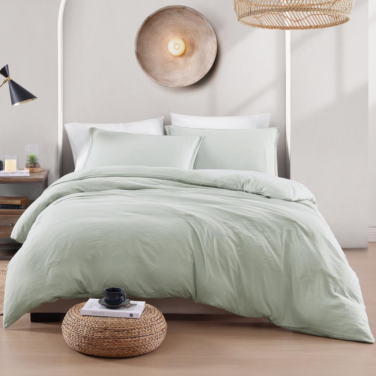 Queen Duvet Cover Set, Pre-Washed Soft Microfiber, 3 Piece - Mineral 🍁 All In One Marketplace Canada
