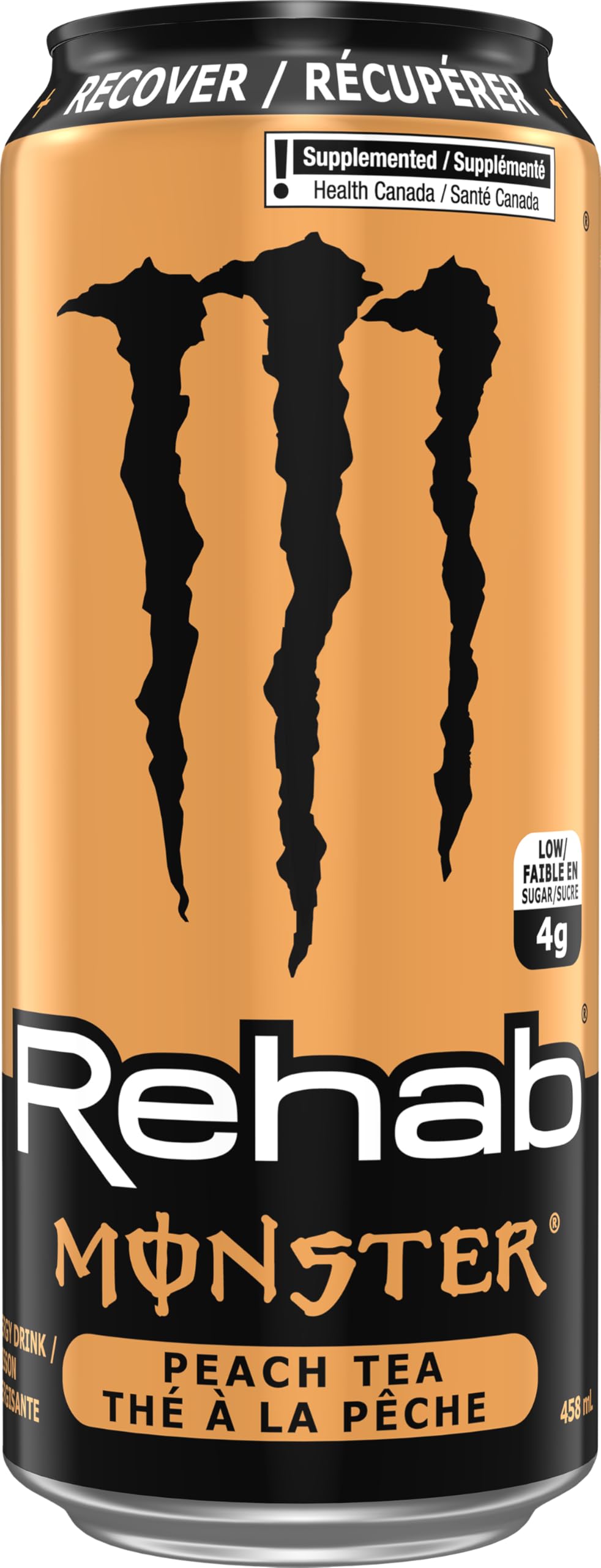 MONSTER ENERGY Rehab, Peach Tea, 458 mL Cans (12 Pack) – Non-Carbonated Energy Drink 🍁 All In One Marketplace Canada