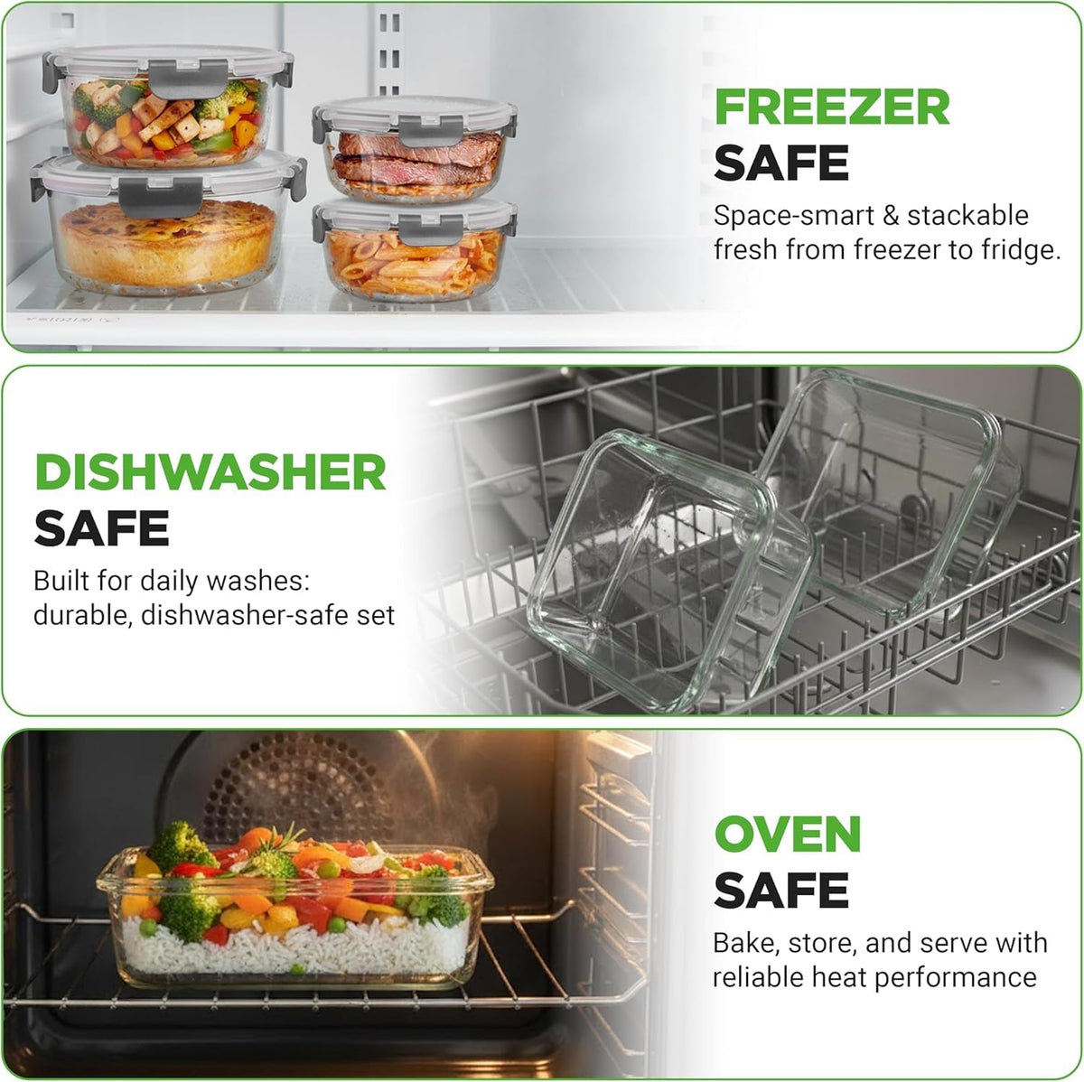 NutriChef 24-Pc Glass Food Storage Containers, Airtight Leakproof Lids