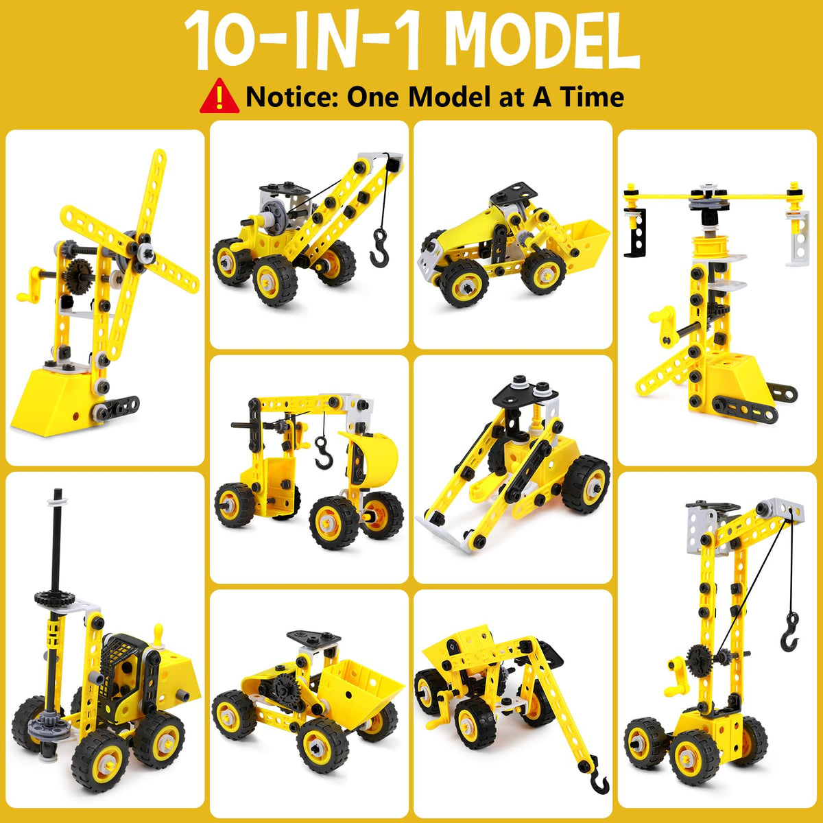 10 in 1 Stem Toys for 5 6 7 8 9+ Year Old Building Block Kit Stem Activities Projects Boy Toys Age 4-8 5-7 6-8 8-10 Creative Set Educational Engineering Excavator Construction Christmas Birthday Gift 🍁 All In One Marketplace Canada