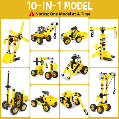 10 in 1 Stem Toys for 5 6 7 8 9+ Year Old Building Block Kit Stem Activities Projects Boy Toys Age 4-8 5-7 6-8 8-10 Creative Set Educational Engineering Excavator Construction Christmas Birthday Gift 🍁 All In One Marketplace Canada