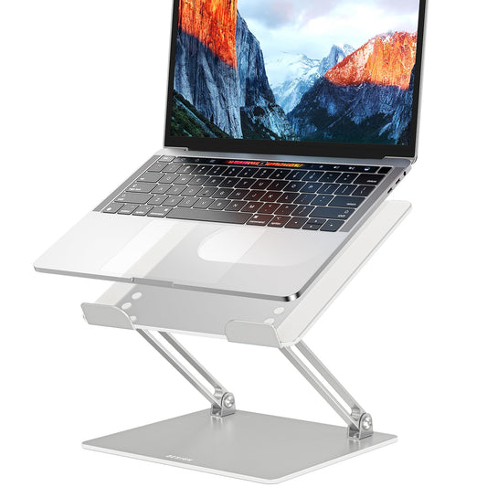 Besign LS10 Laptop Stand for Desk, Ergonomic Adjustable Notebook Tablet Stand, Riser Holder Computer Stand Compatible with Air, Pro, Dell, HP, Lenovo More 10-14" Laptops, Lapdesks (Silver)