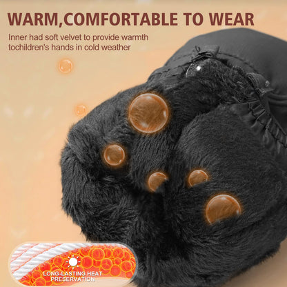 Andake Kids Ski Mittens Winter Warm Waterproof & Breathable Toddler Snow Gloves with Easy-to-Wear Zippers (Black, XXXS (Fits 2-4Y)) 🍁 All In One Marketplace Canada