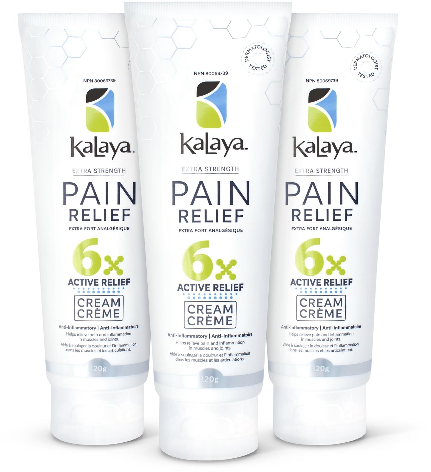 KaLaya 6X Extra Strength Pain Relief Cream with Arnica for Arthritis, Joint, Muscle, Back, Neck, Shoulder, Hand and Knee Pain- Medically formulated with 6 Natural Active, Pain Blocking & Anti inflammatory Ingredients (120g - Pack of 3) - Available at All In One Marketplace Canada