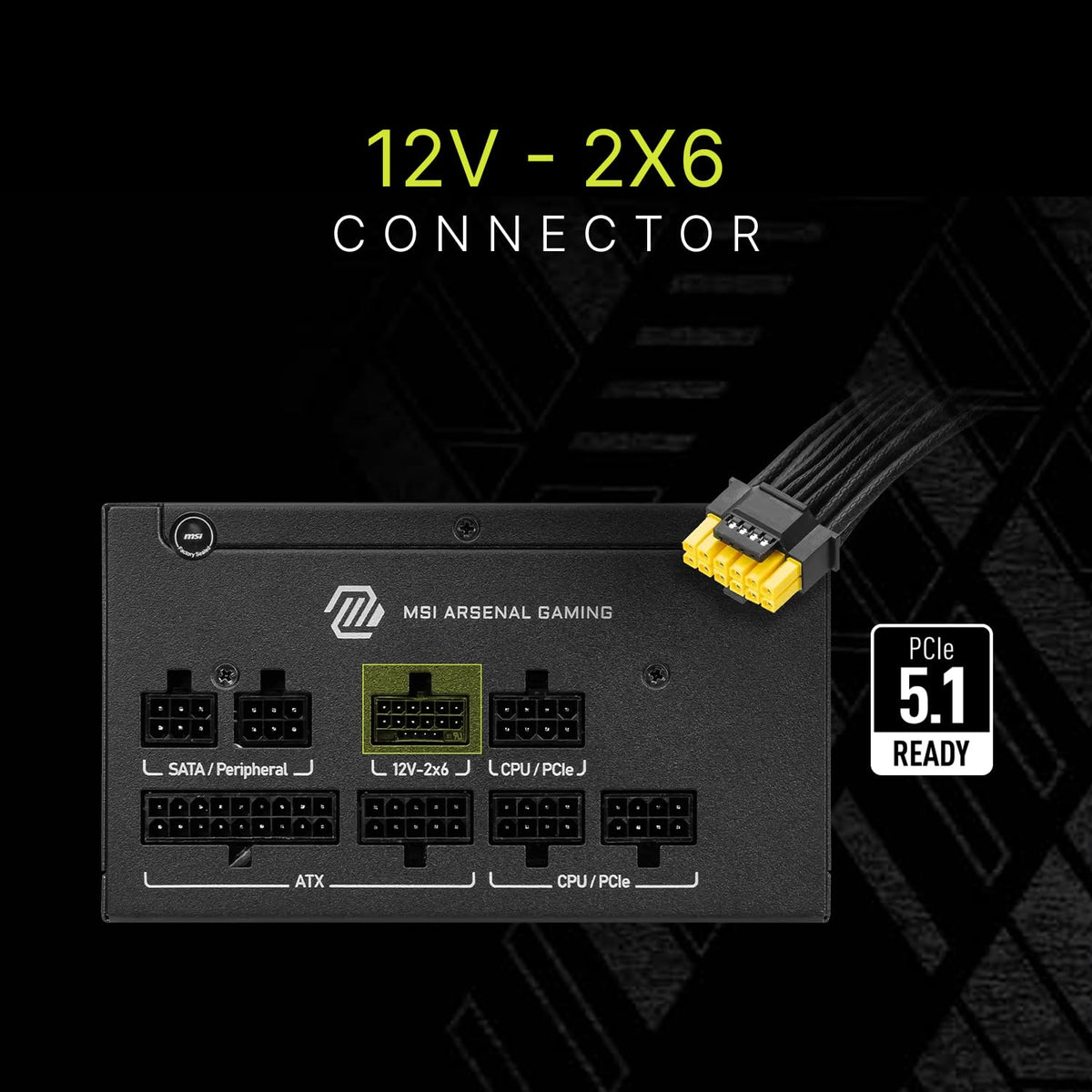 MSI MAG A650GLS PCIE5, Fully Modular Compact Gaming 650W Power Supply, 80+ Gold, ATX 3.1 & PCIe 5.1 Ready, Native Dual-Color 12V-2x6 Cable, Low-Noise, Embossed Jacket Cables, 10 Year Warranty