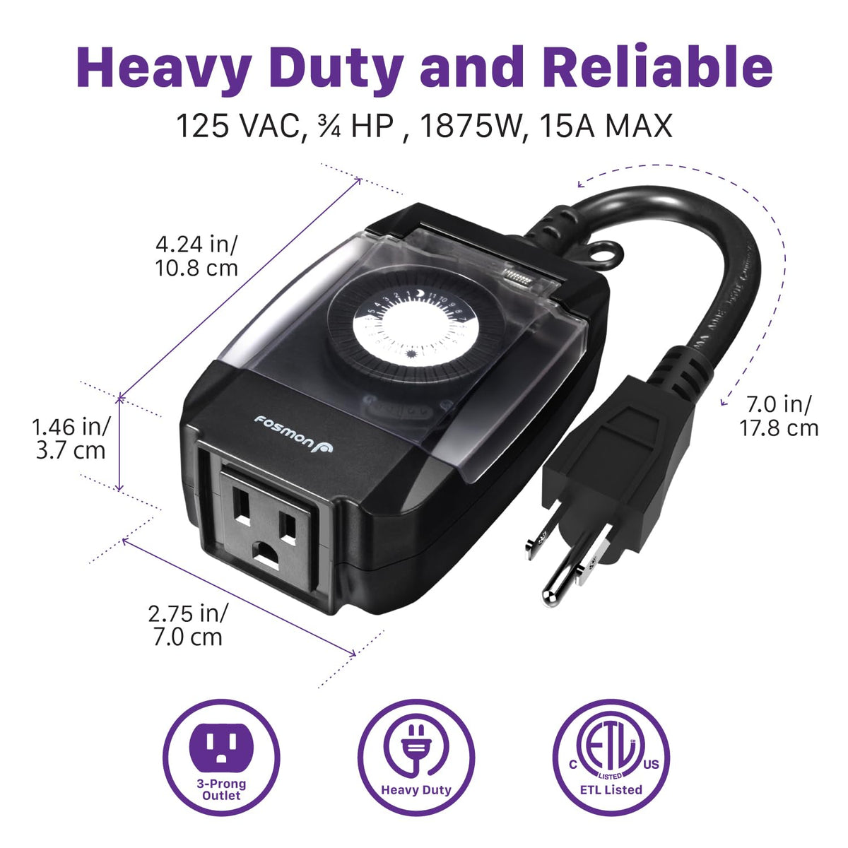 Fosmon Outdoor Timer Outlet Waterproof Outdoor Pool Pump Timer Light Timer 🍁 All In One Marketplace Canada