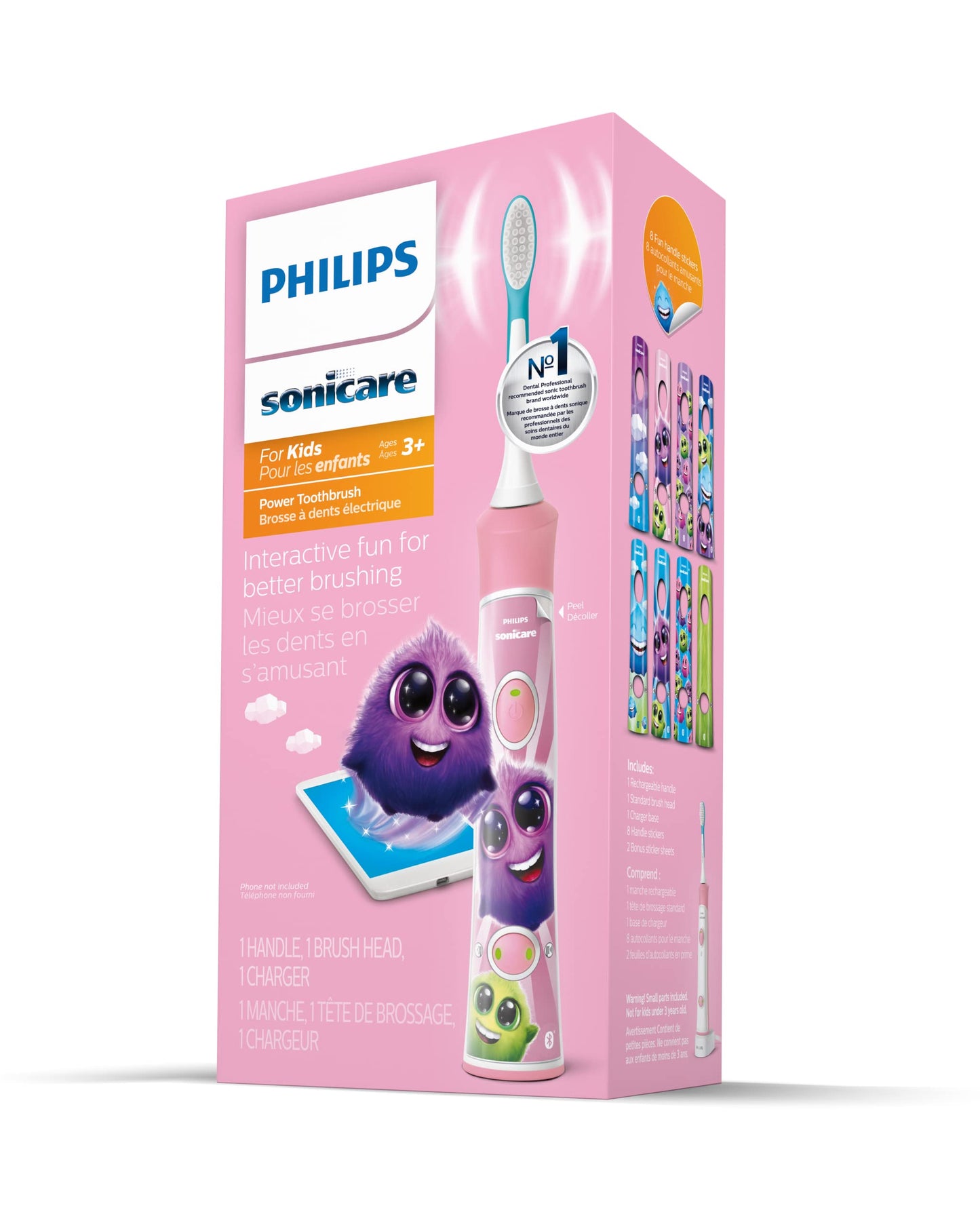 Philips Sonicare for Kids Pink Rechargeable Electric Toothbrush, HX6351/41 🍁 All In One Marketplace Canada