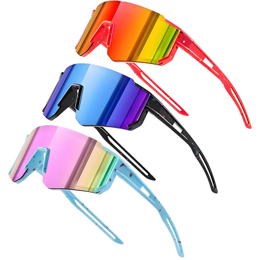 Kids Sunglasses for Boys Girls, 3Pack UV400 Protection Goggles Youth Sports Sunglasses for Baseball Cycling Climbing (3 PACK)