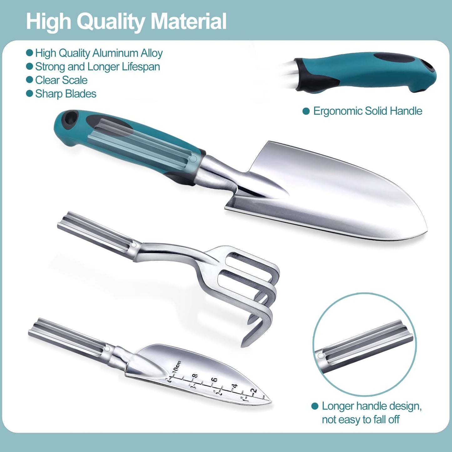 Kynup Gardening Tools 7-Piece, Heavy Duty Garden Tools Set with Non-Slip Ergonomic Handle, Repotting Mat, Rust-Proof, Gardening Hand Tools with Handbags and Gloves, Gardening Gifts for Women and Men - Available at All In One Marketplace Canada