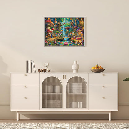 Rocorose 500 Piece Puzzles for Adults, Mushroom House Jigsaw Puzzle Challenging Fairy Mushroom Village Puzzle Holiday Party Educational Game Birthday Festival Gift 🍁 All In One Marketplace Canada