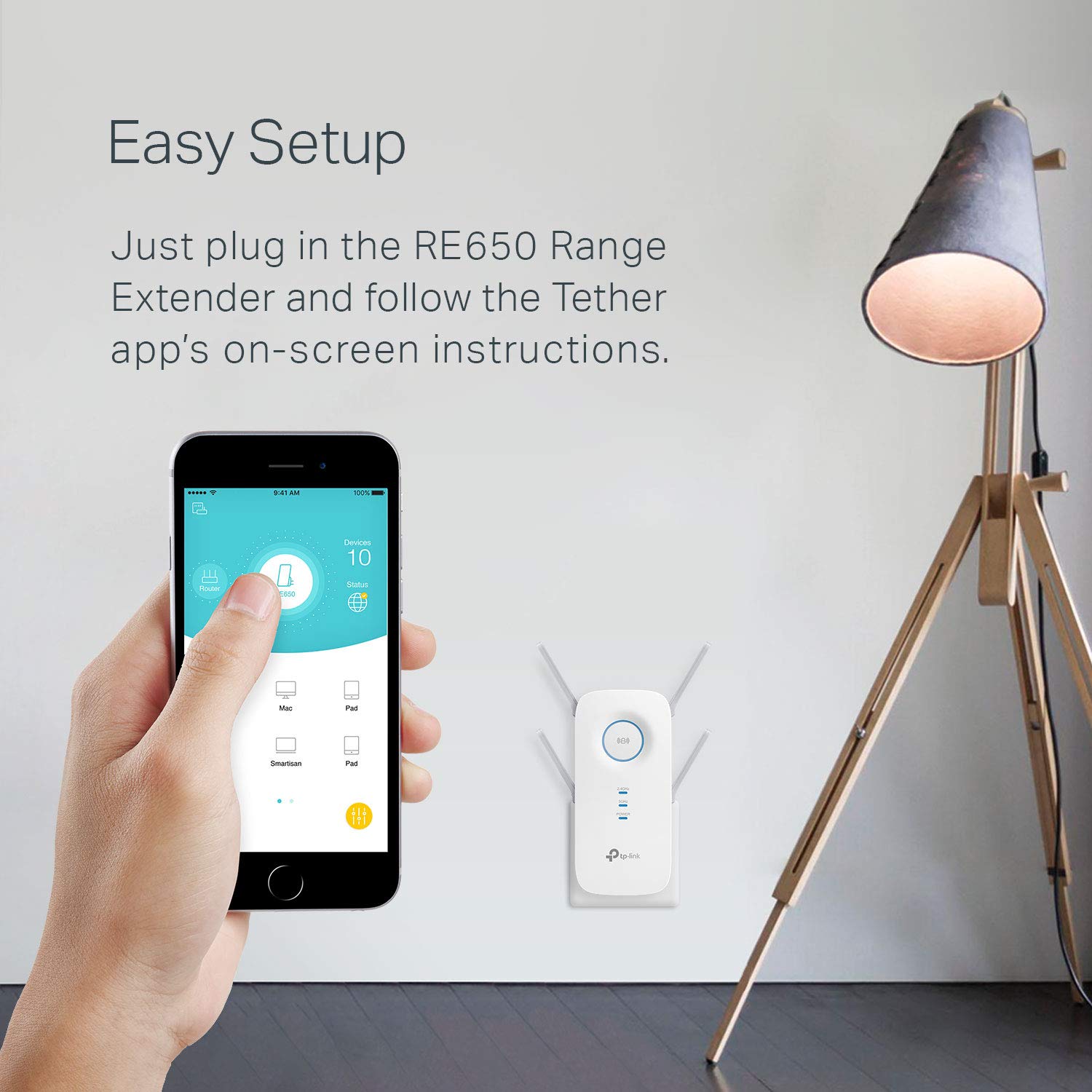 TP-Link AC2600 WiFi Booster & Repeater (RE650) – Extends Coverage with Dual Band 2600Mbps, Gigabit Port, 4X4 MU-MIMO, Access Point Mode TP-Link