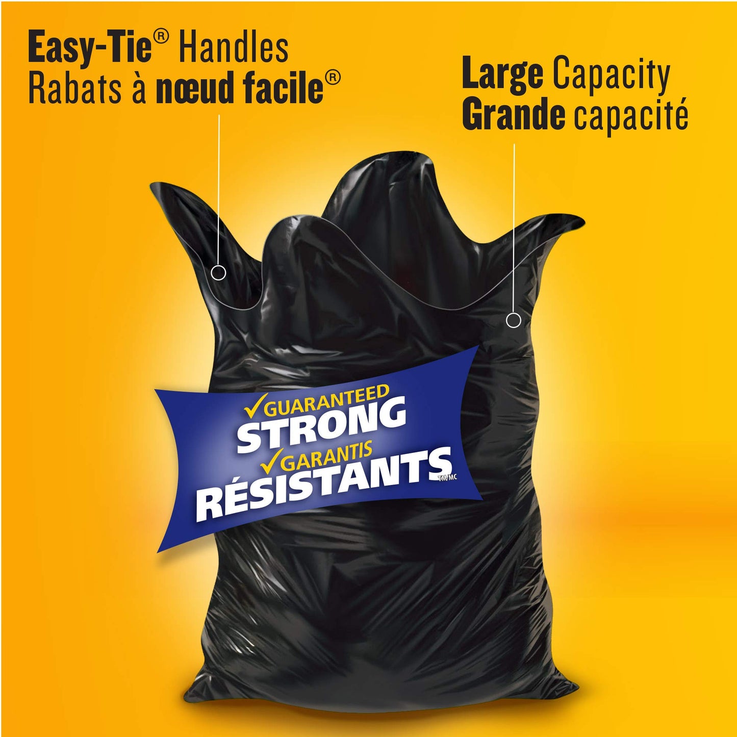 Glad Black Garbage Bags - Regular 74 Litres - Value Pack 100 Trash Bags, Made in Canada of Global Components