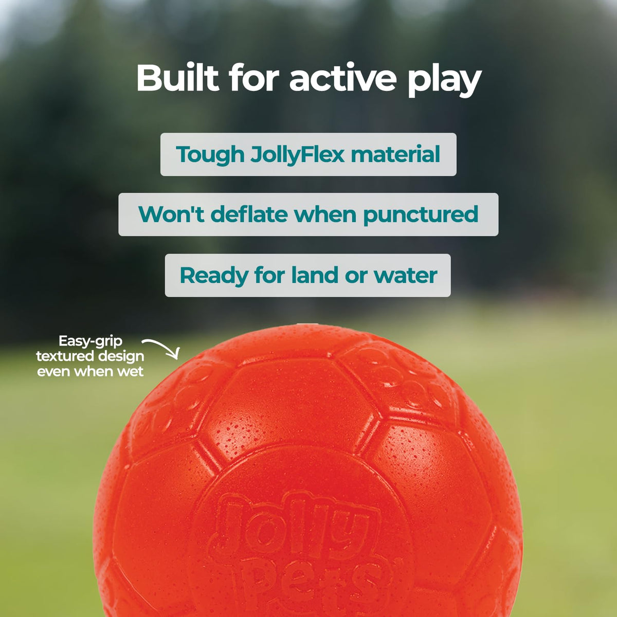 Jolly Pets SB08 OR 8-Inch Jolly Soccer Ball Orange, Large/X Large