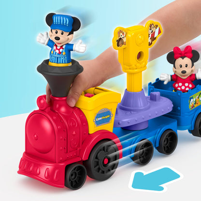 Fisher-Price Little People Toddler Toy Disney Jr Mickey & Minnie Musical Train with 2 Figures for Pretend Play Kids Ages 18+ Months Fisher-Price