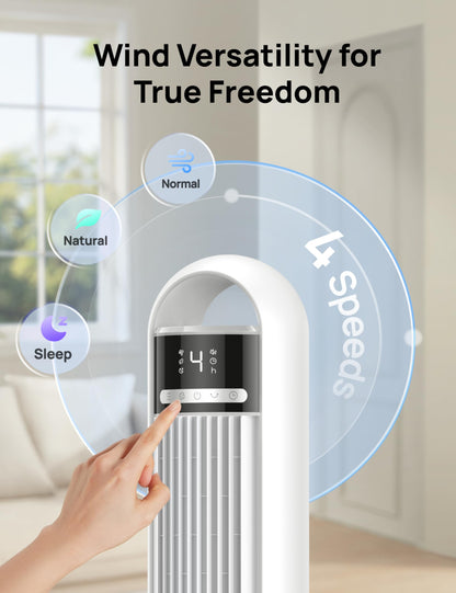 DREO Tower Fan for Bedroom, 90° Oscillating Standing Fans for Room with 4 Speeds, 3 Modes, 28dB Quiet for Sleep, 25ft/s Velocity, 8H Timer, Remote, Living Room, Office, Home, Black, TF117