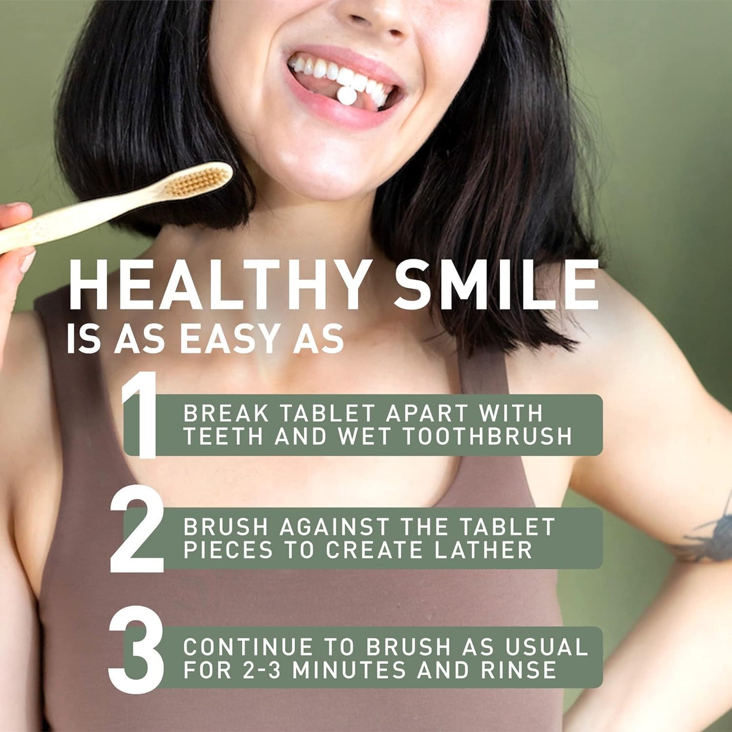TANITABS Toothpaste Tablets with Hydroxyapatite & Xylitol, 124 Count, Fluoride-Free Toothpaste Tabs for Sensitive Teeth, Fresh Mint, Travel Toothpaste Tablets, Plastic-Free Refill Pack, Vegan - Available at All In One Marketplace Canada