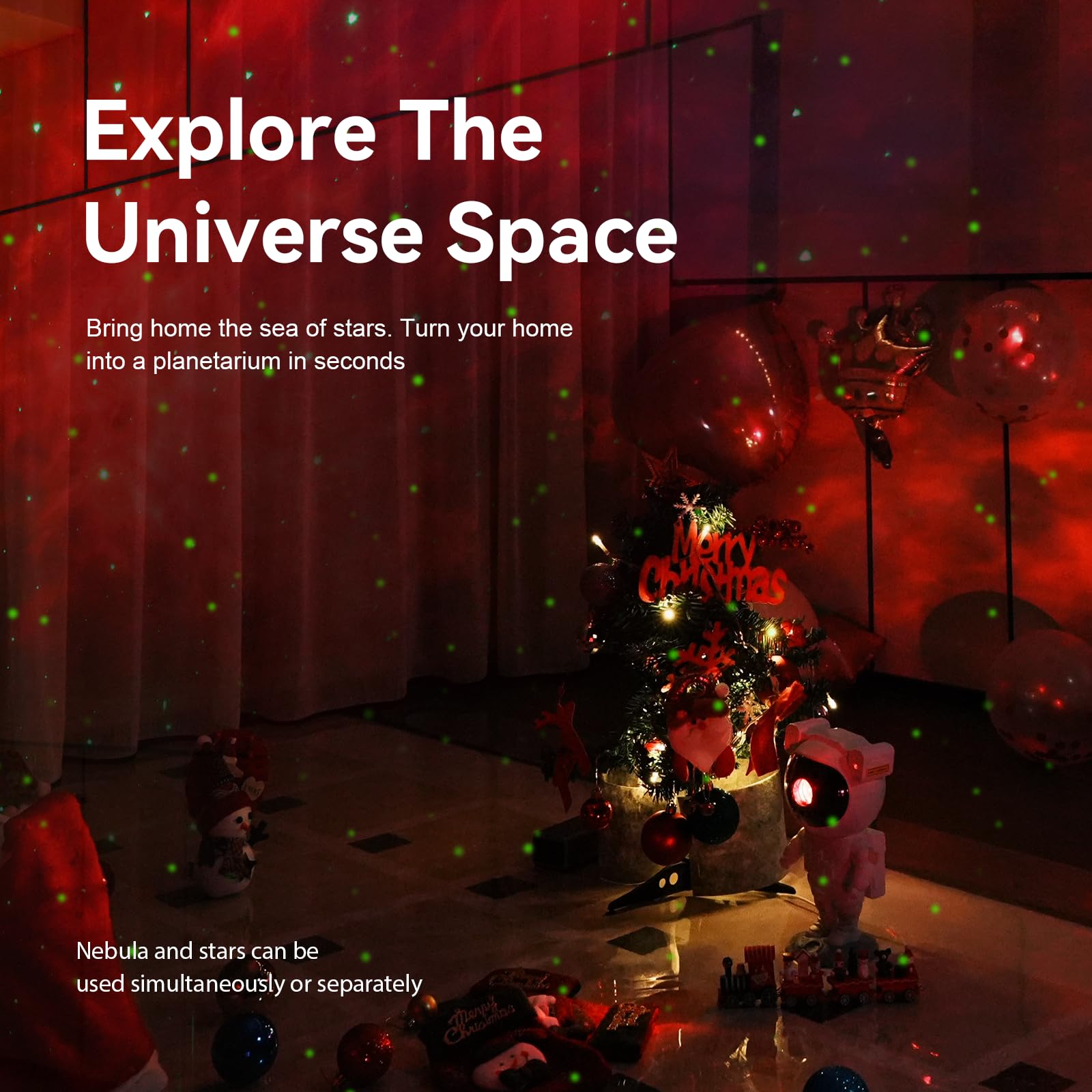 Astronaut Star Projector Night Light - Space Buddy Projector, Galaxy Starry Nebula Ceiling Projection Lamp with Timer and 360°Adjustable, Kids Adults Room Decor, for Bedroom, Game Room etc.