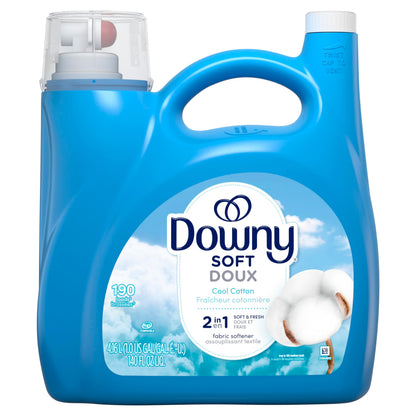 Downy Ultra Laundry Liquid Fabric Softener (Fabric Conditioner), Cool Cotton, 4.16L, 190 Loads Downy