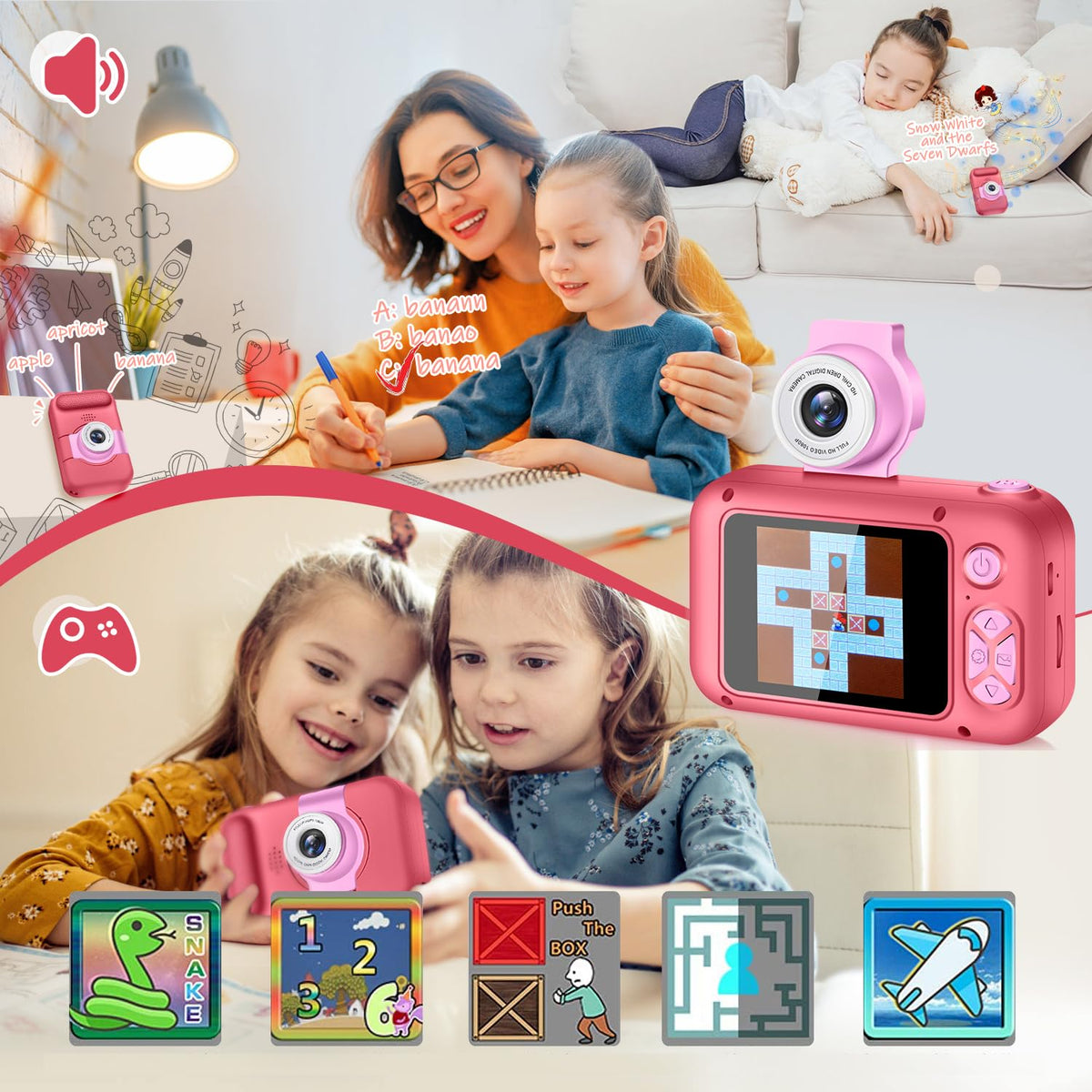 ARNSSIEN Kids Camera with Video,180°Flip Lens,2.4" Selfie Camera for Kids 🍁 All In One Marketplace Canada
