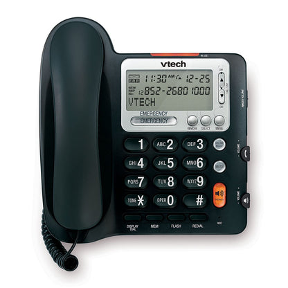 VTech CD1281 Corded Big Button Telephone with Speakerphone, Volume Boost, Caller ID, Desk or Wall Mount (Not Answering Machine) VTech