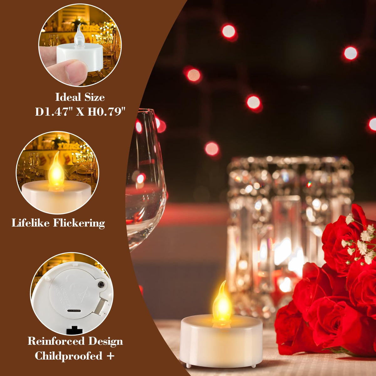 cimetech 24PCs Led Tea Lights with Timer, Electric Flickering Flameless Candles Battery Operated Led Candle Tealights with Remote Control for Halloween Decor & Christmas Decorations 🍁 All In One Marketplace Canada