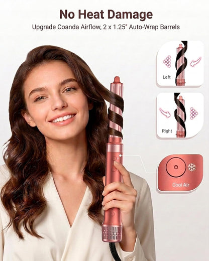 HITTIONA 6 IN 1 Hot Air Styler & Hair Dryer Brush, 1500W Multi Hair Styler