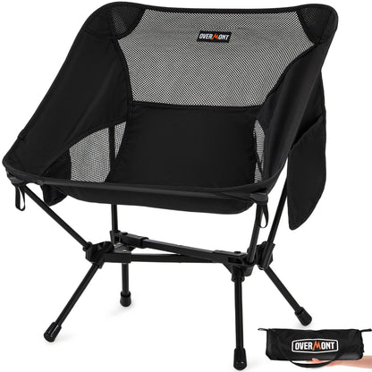 Overmont Lightweight Folding Camping Chair - Compact Backpacking Chair with Anti-Slip Feet Side Pocket Carry Bag - Stable Portable Ultralight for Outdoor Hiking Lawn Camp, Supports 330LBS, 1pack 🍁 All In One Marketplace Canada