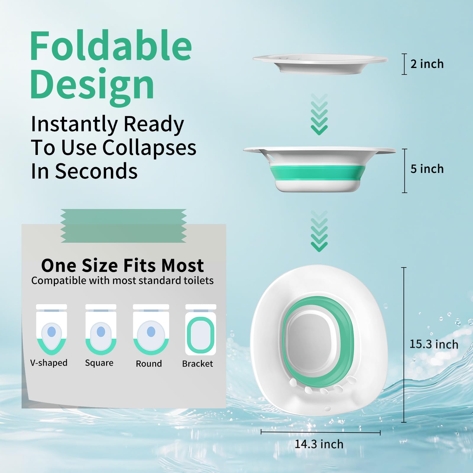 RUGUO Sitz Bath, Sitz Bath for Hemorrhoids - Sitz Bath for Toilet Seat - Sitz Bath for Postpartum Care, Sits Bath Kit for Women, Collapsible, Wider Seating Area, Deeper Bowl - Available at All In One Marketplace Canada