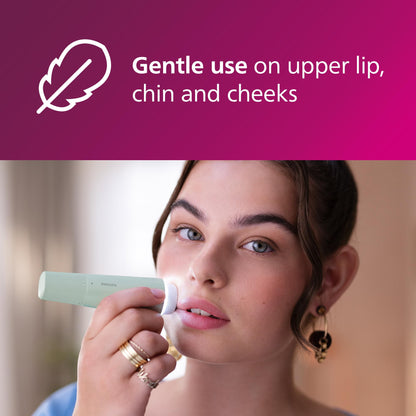 Philips Beauty Cordless 5000 Facial Hair Remover for Women, Electric Facial Hair Removal Shaver for Upper Lip, Chin, Cheeks & Jawline, Gentle Hair Removal at Home & On‑the‑Go, BRR474/00 - Available at All In One Marketplace Canada