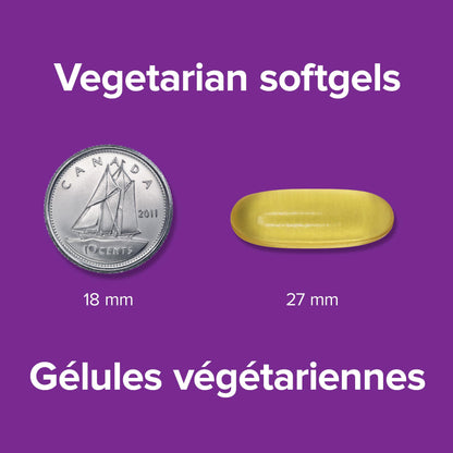 Webber Naturals Plant-Based Omega-3, 60 Softgels, Fish-Free Source of Omega-3, From Sustainably Cultivated Algae, Vegan - Available at All In One Marketplace Canada