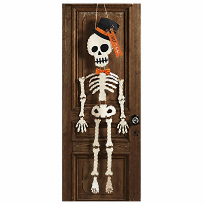 Mud Pie Skeleton Halloween Door Hanger, 65", White