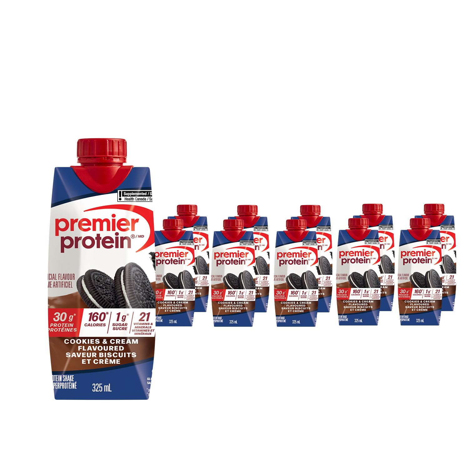 Premier Protein Shake, Cookies & Cream, 30g Protein, 1g Sugar, 11 fl oz Pack of 10
