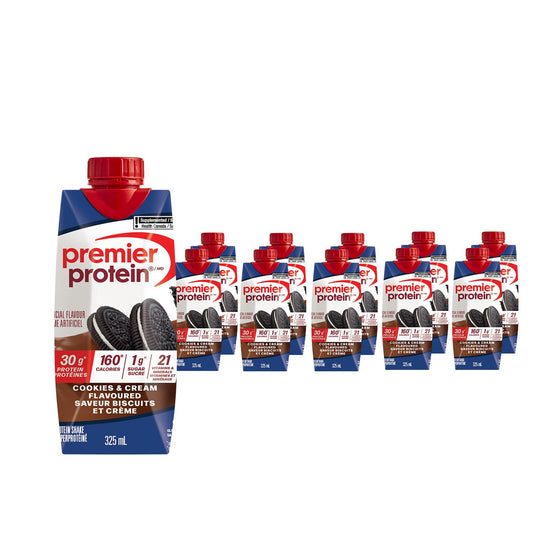 Premier Protein Shake, Cookies & Cream, 30g Protein, 1g Sugar, 11 fl oz Pack of 10