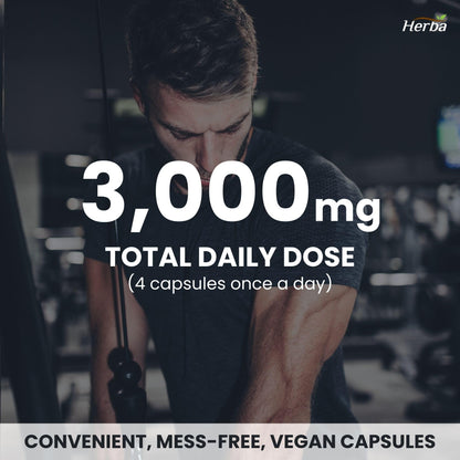 Herba L-Citrulline Capsules 750mg – 180 Capsules | 3,000mg Per Serving | Ultra Pure >98% | L Citrulline Nitric Oxide Supplement | Made & 3rd Party Tested in Canada - Available at All In One Marketplace Canada