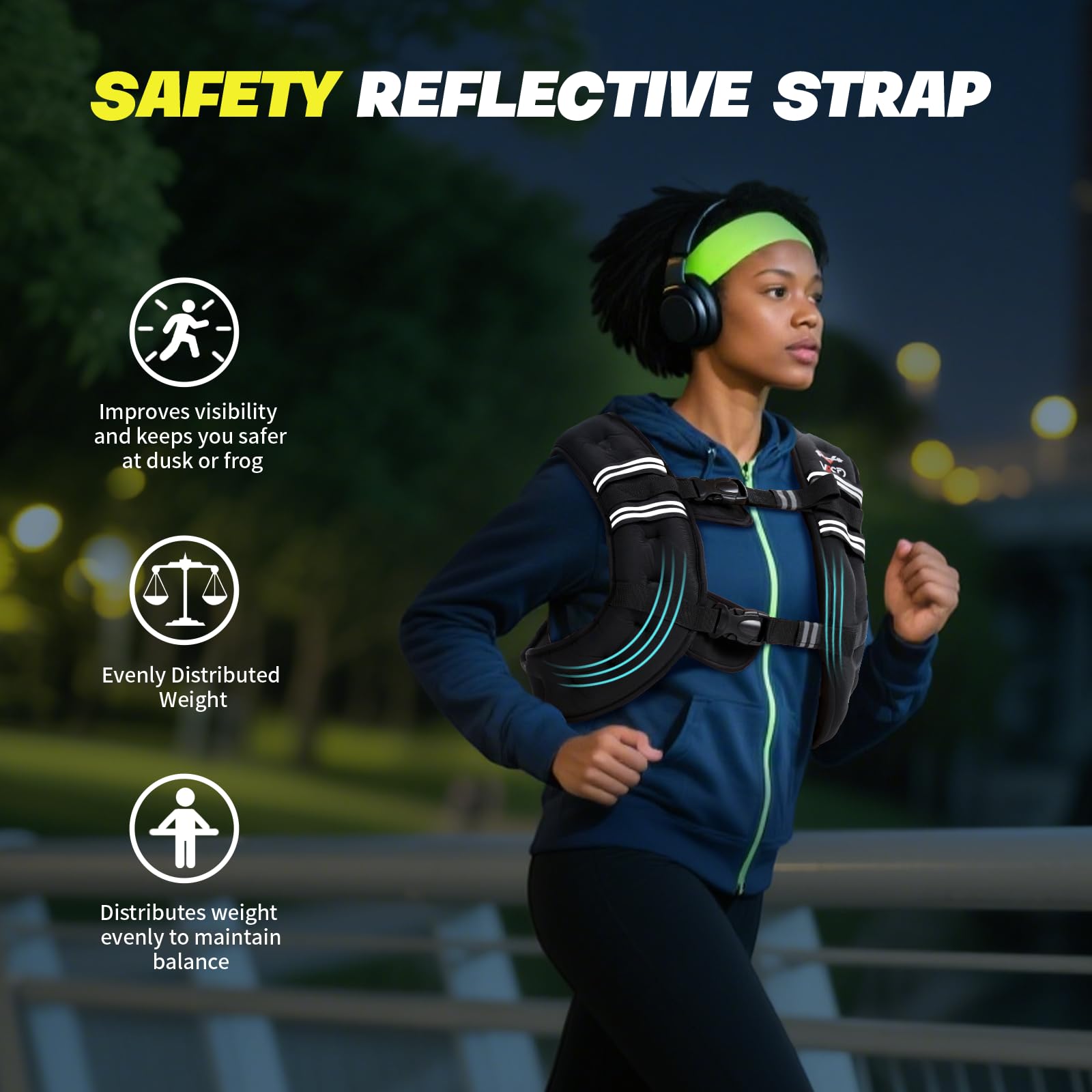 VBSD Weighted Vest Woman 16LB Weight Vest for Women Men Body Weight Vests for Walking Strength Training Running Workout Jogging Fitness Black - Available at All In One Marketplace Canada