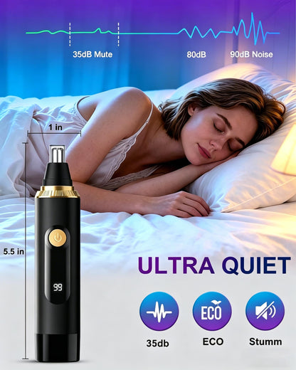 Nose Hair Trimmer 2026 Professional Nose Trimmer for Men and Women, Painless IPX7 Waterproof Eyebrow & Facial Hair Removal,USB Rechargeable with LED Display Dual-Edge Blades, Black - Available at All In One Marketplace Canada