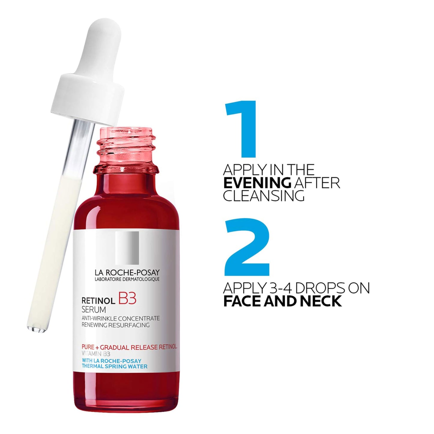 La Roche Posay Retinol B3 Serum, Anti-Aging Face Serum with Niacinamide, Reduces the look of Fine Lines & Wrinkles, Suitable for Sensitive Skin, Recommended by Dermatologists,30ml - Available at All In One Marketplace Canada